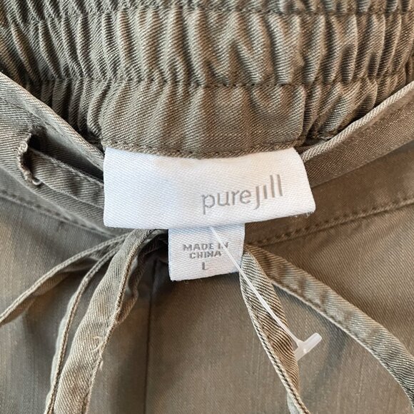 Pure Jill J Jill Size Large Green Elastic Waist Pull-on Casual Pants - Picture 9 of 11